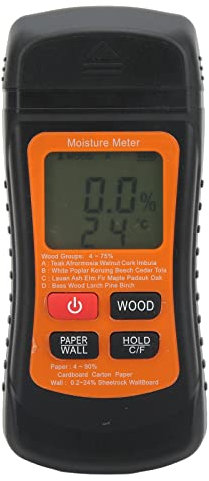 Holzfeuchtemesser Holzfeuchtemessgerät Digitale Feuchtigkeitsdetektor Feuchtigkeitsprüfer Feuchtigkeitstester Pin-Typ Wasserleckdetektor Wasserlecksucher für Holz Brennholz Wände Papier Boden Gips