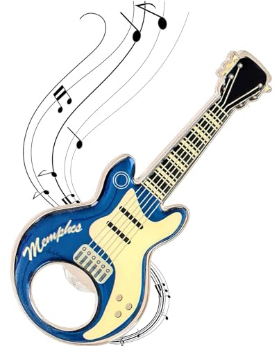 UV Stylish Bottle Opener - Guitar-Shaped Stainless Steel Portable Durable Bottle Opener - Musician Gifts Beer Lovers for Home Pub Outdoor Men (Silver)