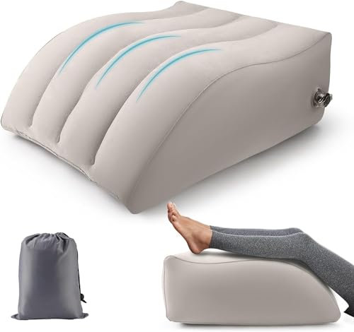 Towwoo Venenkissen Beinhochlagerungskissen, Aufblasbares Memory Foam Beinkissen Keilkissen, Venenkissen für die Beine, Verbesserung der Durchblutung und Schlafqualität, Reduzierung von Schwellungen
