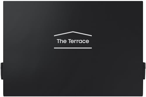 SAMSUNG 65-Inch The Terrace Outdoor Smart TV Dust Cover with Protective Lining, Breathable Holes, Soundbar Protection, Pocket for Remote and Accessories, VG-SDCC65G, Dark Grey