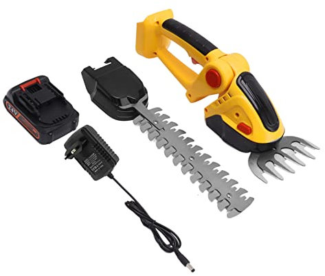 Elektrische Akku-Grasschere und Heckenschere 2-in-1, 0,75 Kg Leichte und Handgeführte Gartenschere, Wiederaufladbarer Strauchschneider mit Akku und Ladegerät für den Garten Im