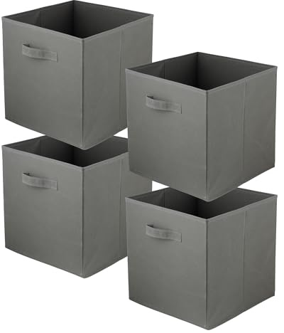 lavita Storage Box | Faltbare Aufbewahrung Boxen 31 x 31 x 31 cm | Schubladen-Organizer Box | Ordnungssysteme fr Kleidung | Kleideraufbewahrung & Organisation | 4 Stück Dunkelgrau