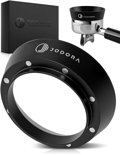 JODORA Dosierring 58mm 2.0 - Sauberer Arbeitsplatz & Effektive Nutzung von Kaffeemehl - Stabiler Siebträger Dosierring 58mm magnetisch - Barista Zubehör (Schwarz, 58mm)