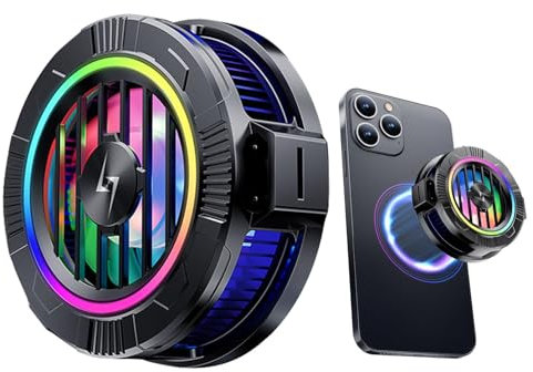 Alwida Refroidisseur de téléphone en alliage d'aluminium, refroidisseur de téléphone magnétique, ventilateur de radiateur de jeu de type C rechargeable avec indicateur lumi