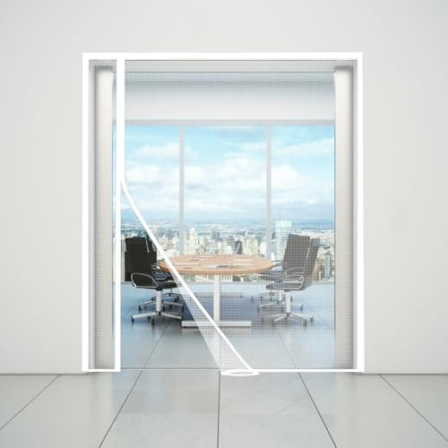 Magnetic Mosquito net Door, 140x205cm Mosquito net Curtain Magnetic Door, Against Flies Mosquito Screen Door for Garage Balcony Door Terrace Door White