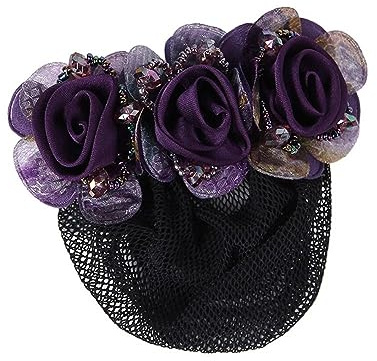 Filet à cheveux vintage en cristal pour chignon - Barrette élastique pour cheveux