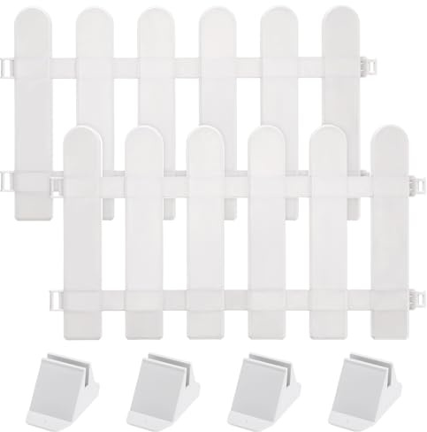 AKOOSY 2 Pezzi recinzione perimetrale del giardino pannelli di recinzione da giardino arredamento Privacy staccionata White