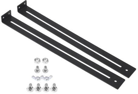 Hoppipola Kit de réparation de tiroir en bois/panneaux de particules/MDF Supports de renfort en acier avec vis, écrous et quincaillerie (noir, 1 ensemble)