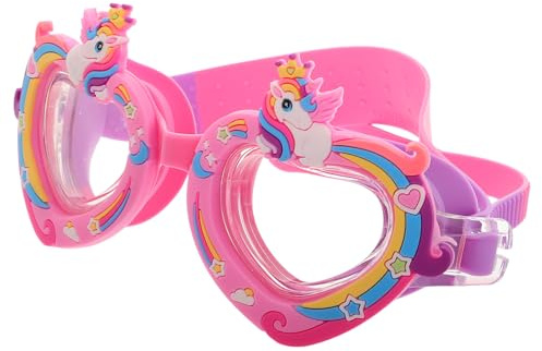 DOITOOL Gafas de Natación Infantiles con Diseño de Dibujos Animados, Silicona Suave, Antivaho, Protección Uv, Correa Ajustable Niñas, Ideales para Piscina y Entrenamiento de Natación