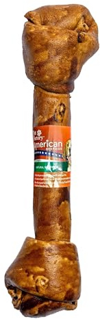 Pet Factory American Beefhide 12 Knotted Bone Dog Chew Treat - Peanut Butter Flavor, 1 Count/1 Pack