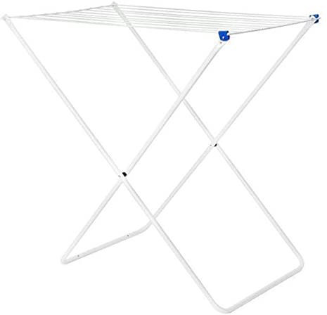 Parmasch Wäscheständer 93918 Wäschetrockner Standtrockner Weiß Faltbar Schmal Metall ohne Flügel ohne Rollen Platzsparend Zusammenklappbar