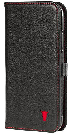 TORRO Leather Case Compatible with iPhone 11 PRO – Genuine Leather Wallet Case/Cover with Card Holder and Stand Function (Black)