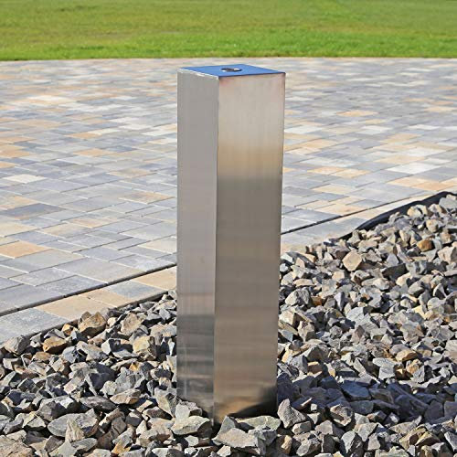 CLGarden Edelstahl Element Säule 50cm eckig Edelstahlsäule für DIY Garten Brunnen Springbrunnen