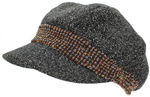 dy_mode Damen Schirmmütze Ballonmütze Winter Kappe Barett Cap - BM125 (BM125-Schwarz)