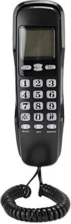 KX-T888CID Telefono Fisso Casa con Display ID Chiamante, Telefono a Filo per Ufficio con Schermo LCD, Supporta Doppio FSK e DTMF(Nero)