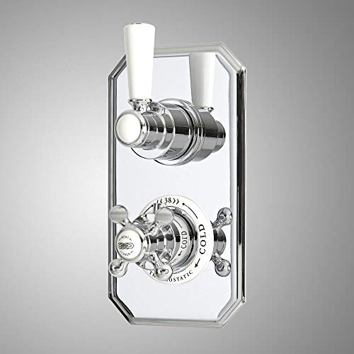 Milano Elizabeth 1 Outlet Concealed Thermostatic Mixer Shower Valve - Chrome White