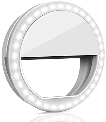 QIAYA - Anillo de luz para selfie con 36 LED para fotografía de teléfono inteligente, cámara de vídeo