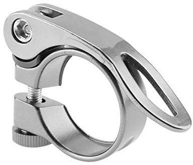NSGJUYT 31.8mm Fahrrad Sattelklemme Fahrradsattel Clip Schnellspanner Fahrrad Ersatzteile Stil (Color : Silver)