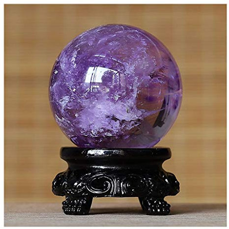 caihuashopping Fotokugel Pure Natural Rohstein Crystal Ball Lila Gebrochen Kristallglaskugel Büro Übertragung Kugel Lucky Ball Feng Shui-Verzierung Glaskugel Fotografie (Size : 5.69cm)