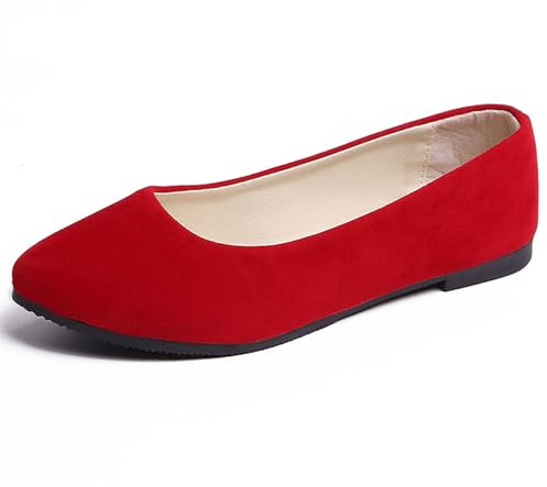 Hwalleum Women's Ballet Flats, Womens Simple Casual Flat Shoes Solid Color Pumps Ladies Girls Dolly Ballet Ballerina Work Smart Office Formal Comfort Pointed Toe Slip On Flats Shoes