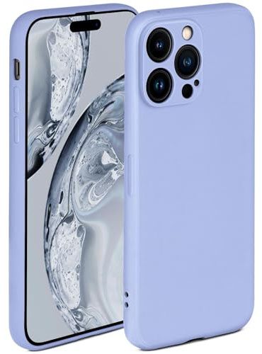ONEFLOW Mjukt fodral kompatibelt med Apple iPhone 15 Pro Max, skal av silikon, upphöjd kant för skärmskydd, två lager, mjukt mobiltelefonfodral – matt ljusblå