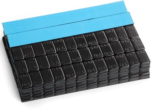 GAsuppply 1,5kg Auswuchtgewichte Klebegewichte 25x12x5g Stahlgewichte Reifenmontagepaste schwarz & kunststoffbeschichtet Klebegewichte für Alufelgen