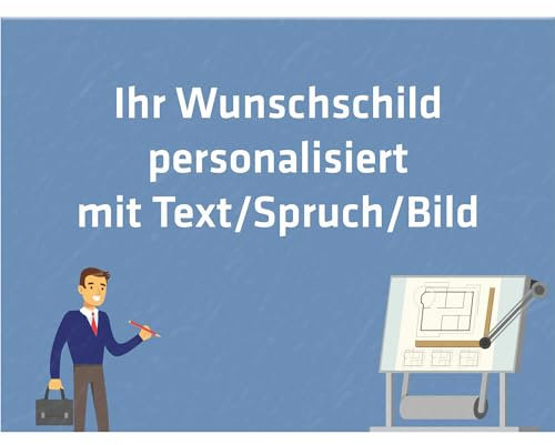INDIGOS UG - Aufkleber - Beruf - Bauzeichner - 80x60 cm - Firmenschild - wetterfest personalisiert mit Foto, Logo und Text - individueller Sticker für Tür, Wand, Büro Garage