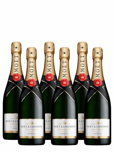 Moët & Chandon Brut Impérial Champagne 75cl 12,5% caisse 6x | Champagne AOC Brut 12,5%. Profil frais et notes d'agrumes. À déguster à l'apéritif ou pour accompagner un repas.