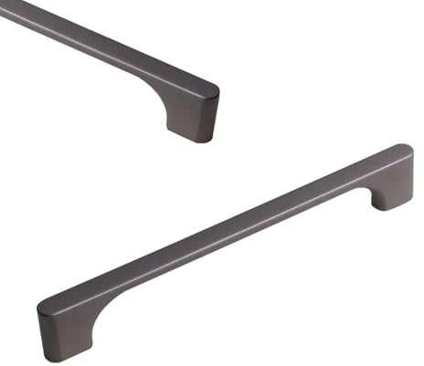 SZLXJMFL Schubladengriffe Lang Grau, 2 Stück Möbelgriffe Zinklegierung | Küchenschrank Türgriffe lochabstand: 96/128/160mm Bügelgriff Türgriffknopf Matt Grau Knöpfe Galvanikfläche 160mm/6.3in