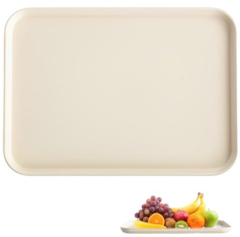 XUKZIMA Bandeja de Plástico Duro, No Deslizante, Rectangular para Servir Comida Rápida, Ideal para Desayuno y Pequeñas Bandejas de Plastico