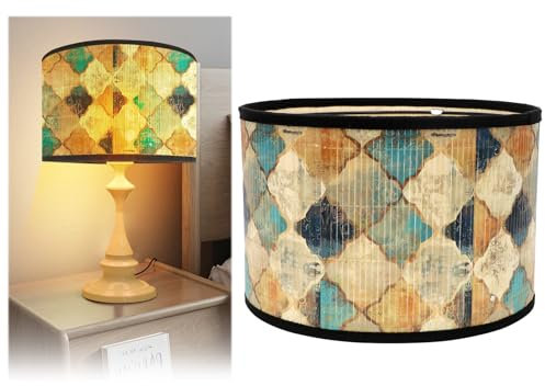 Paralume per lampada da terra, Gohytal, rotondo, lampade da tavolo, rustico, per lampade da tavolo, stile retrò, moderno, vintage, lampada da terra, lampada a sospensione boho per E27