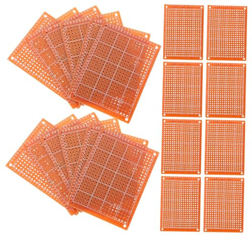 Uonlytech 20pcs 7x5cm Solder-finished Pcb Boards Circuit Breadboard Single-side Copper 720 Through Holes 1.2mm Thickness
