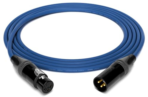enoaudio Mogami 2534 Quad Professionel Studio Kabel Symmetrische Mikrofon | Neutrik Gold XLR female - XLR male | HiFi, Blue, 1,0 m