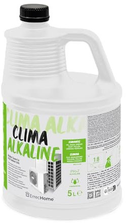 ErrecHome Clima Alkaline, Pulitore Alcalino per Unità Esterna degli Impianti di Climatizzazione e Refrigerazione, Formula Concentrata, 5 L