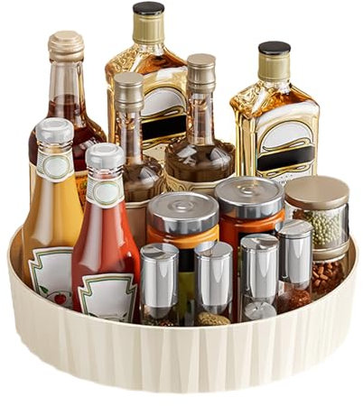 Organizador de especias giratorias - Bandeja de almacenamiento de encimera, estante de jarra giratoria | Carrusel hierba cocina, portero especias redondas, rejilla de condimentos para cocinar casera
