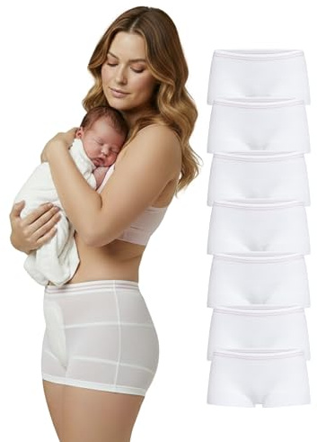 Herzmutter Intimo Post-Parto - Confezione da 7 - OekoTex - Slip Premaman - Intimo monouso per Donna 9500 (L-XL)