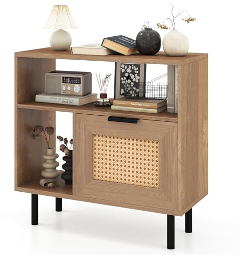Multigot Rattan End Table, Wooden Sofa Side Table