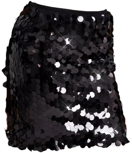 Keuyeo Minifalda De Lentejuelas para Mujer, Falda Brillante, Falda Lápiz Corta para Danza del Vientre, Ideal para Fiestas De Verano, Discotecas Y Salidas Nocturnas.