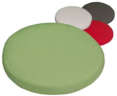 Beo Sitzkissen Stuhl | Made in EU | Stuhlkissen waschbar mit abnehmbarem Bezug | Perfekt für Indoor & Outdoor | Sitzkissen rund Ø 40cm | Atmungsaktives Sitzpolster Stuhl in Grün