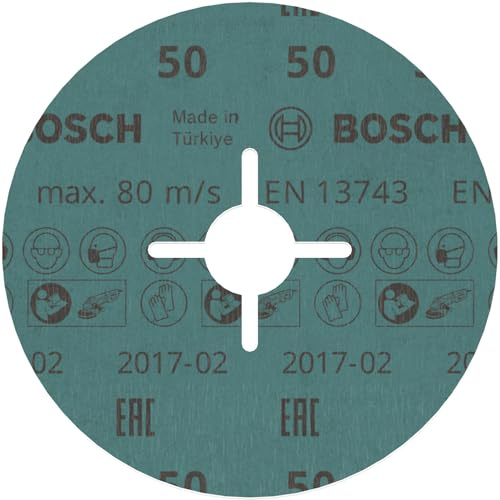 Bosch 1x Disque sur fibres PRO R780 | pour Acier, Acier inoxydable, Grain 50, Professional Accessoire Petite meuleuse angulaire