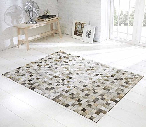Vip-leather NEU KUHFELL Patchwork Teppich Cod 513 (150 cm x 210 cm)