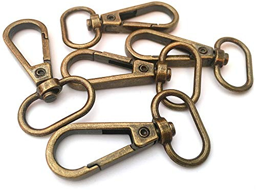 YIXI-SBest 15 Pcs 3/4 Inside Diameter Oval Ring Lobster Clasp Claw Swivel for Strap Push Gate Lobster Clasps Hooks Swivel Snap Fashion Clips (Antique Brass, 3/4 inch)