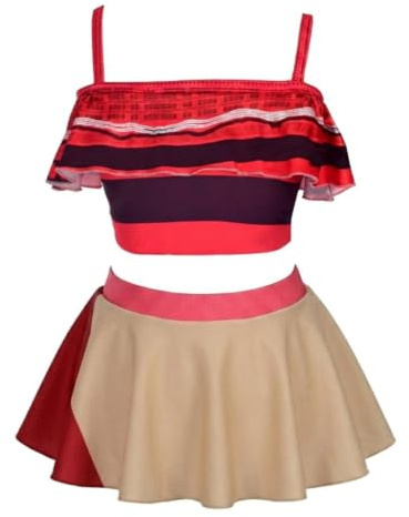 Lito Angels Mädchen Märchenprinzessin Tankini-Set, 2–13 Jahre | Rüschenoberteil, Schwimmrock, integrierte Badehose, 2-teiliger Tankini, Zubehör