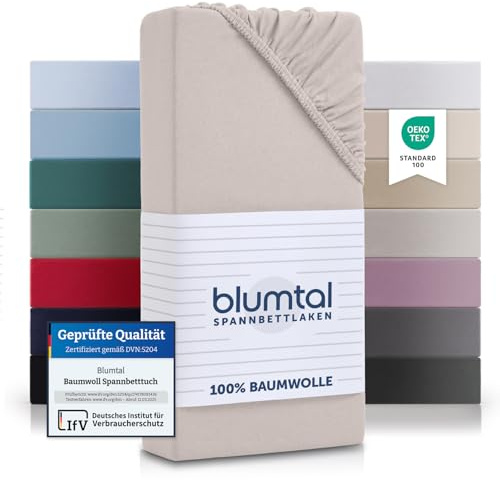 Blumtal Basics underlakan - underlakan av 100% mjuk bomull, sängkläder, Ivory, set om 2