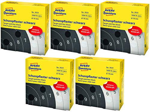 AVERY Zweckform 3522 Schusspflaster (Ø 19 mm, vorgedruckt) schwarz (5)