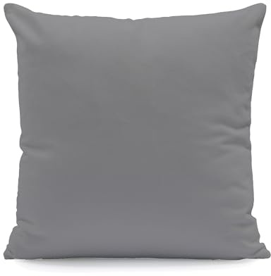 Kissenbezug 35x55 cm Uni Grau Baumwolle Dekokissen Kissenhülle Couchkissen Sofakissen Deko Reißverschluss