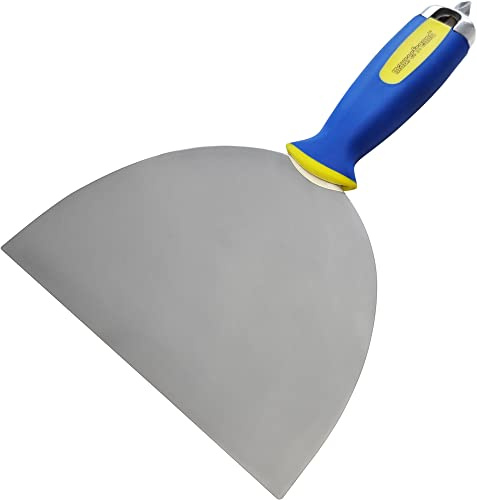 Maurerfreund, Espátula ancha con punta en cruz, 150 mm, acero inoxidable de alta calidad, mango ergonómico suave