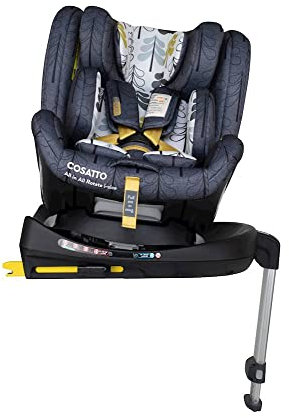 Cosatto All in All Rotate i-Size Kindersitz, Ab Geburt 0-12 Jahre, Mit Drehfunktion, ISOFIX, Reboarder, 5 Punkt Plus Gurt (Fika Forest)