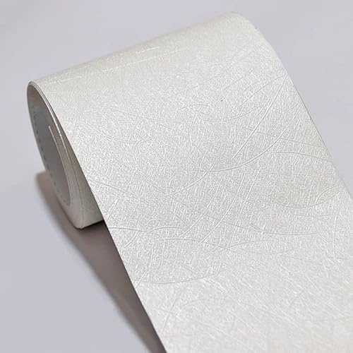 VisitRyl Borde Del Papel Pintado Hilo De Seda Beige Auto Adhesivo Del Papel Pintado Del Pvc Cenefa Autoadhesiva Para DecoracióN De Pared De Cocina BañO 20cm X 500cm