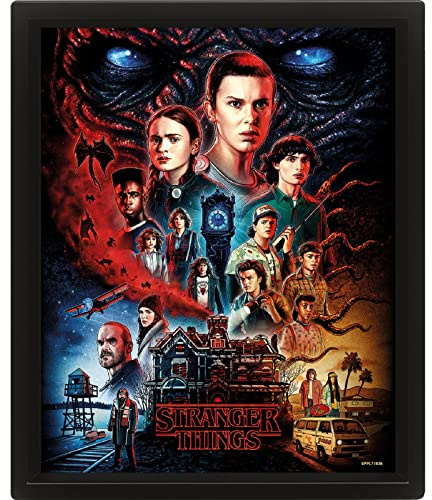 Pyramid International Stranger Things inramad 3D-affisch (Vecna Design) 25 cm x 20 cm x 1,3 cm inramad väggkonst och 3D-väggkonst bilder i bildram - Officiella främlingar saker varor